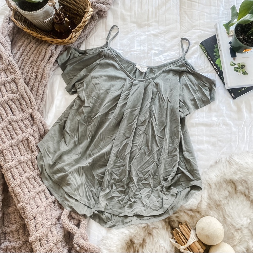 Sienna Sky Boutique Cold Shoulder Silky Blouse